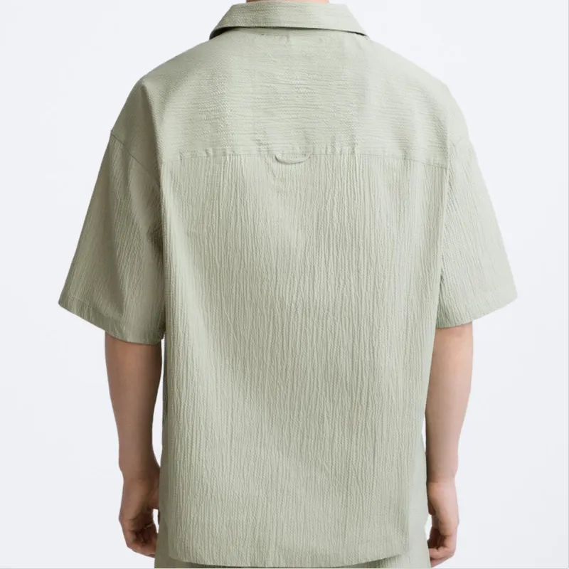 ZARA Polo Shirt Men's Light Green-3