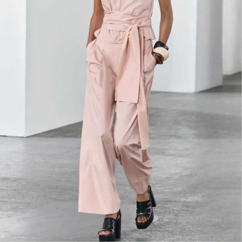 ZARA ZW Series Casual Pants Women's Pink-4