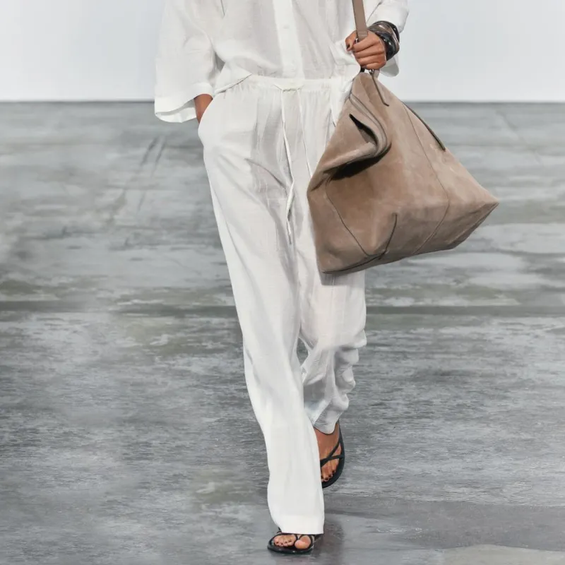 ZARA ZW Series Casual Pants Women's White-2