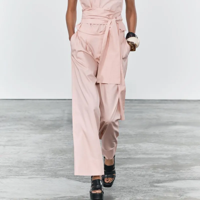 ZARA ZW Series Casual Pants Women's Pink-2