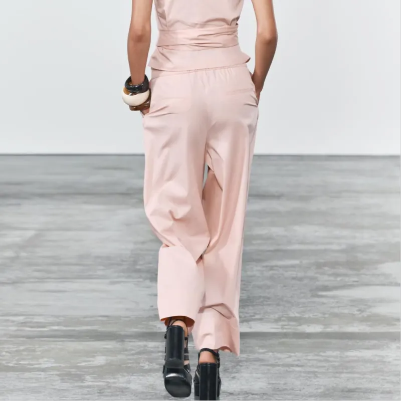 ZARA ZW Series Casual Pants Women's Pink-3