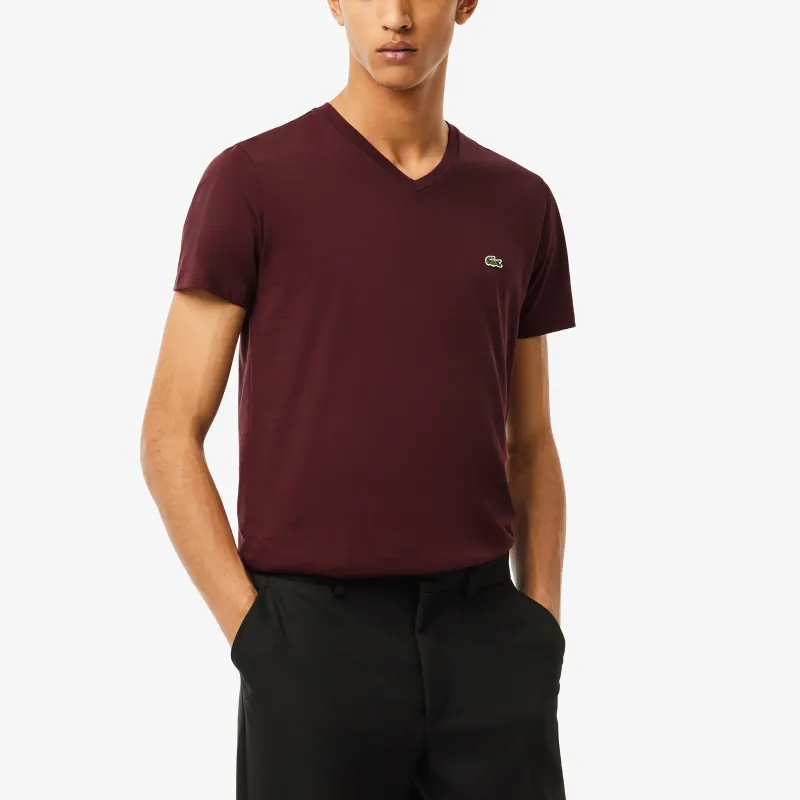 LACOSTE T Shirts Men Bordeaux-1