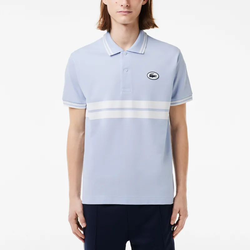 LACOSTE Polo Shirt Men's Light Blue/White-1