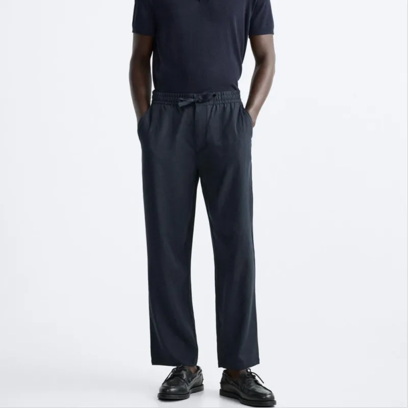ZARA Casual Pants Men's Sea Blue-2