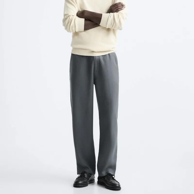 ZARA Casual Pants Men's Coal Gray-2