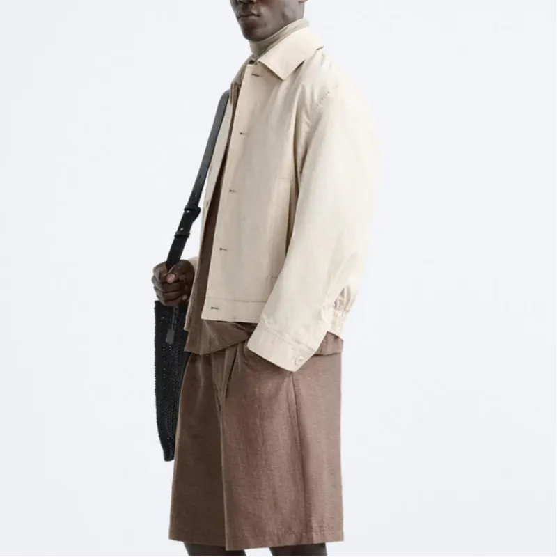 ZARA Jackets & Coats Men's Raw White-4