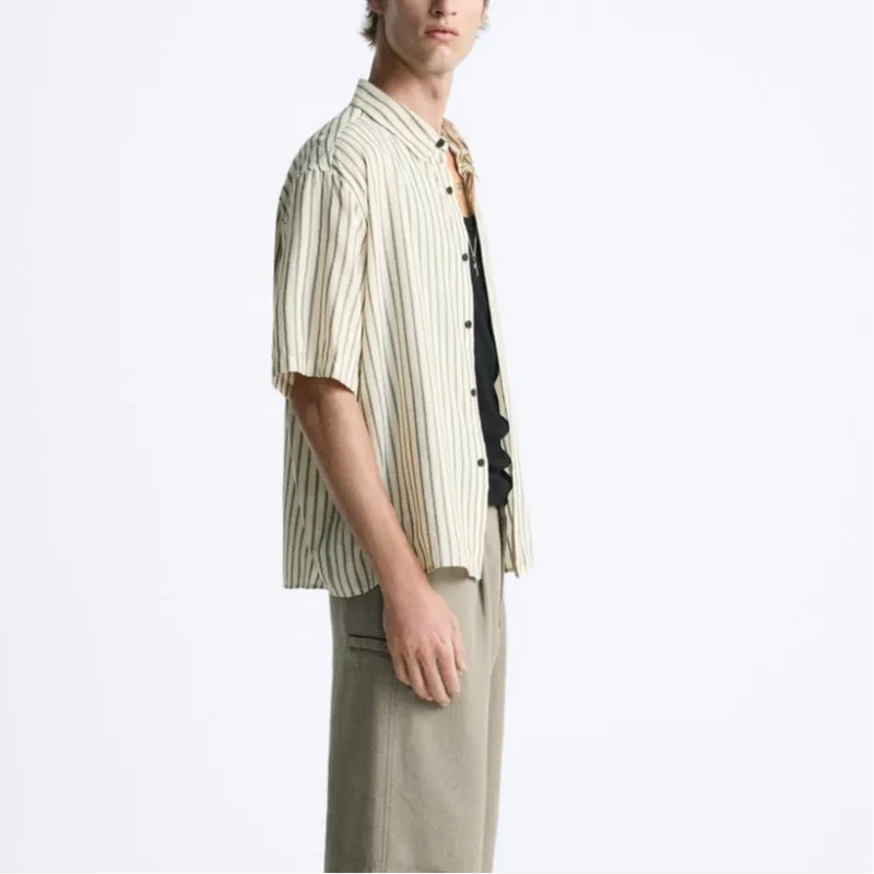 ZARA Shirts Men Nude/Black-3