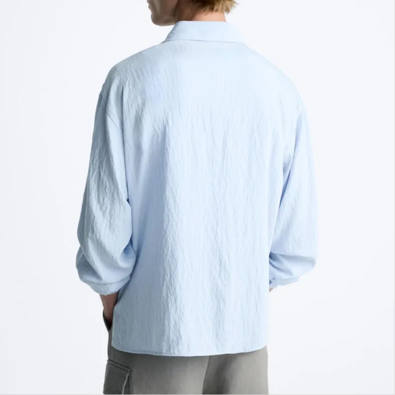 ZARA Shirts Men Sky Blue-4