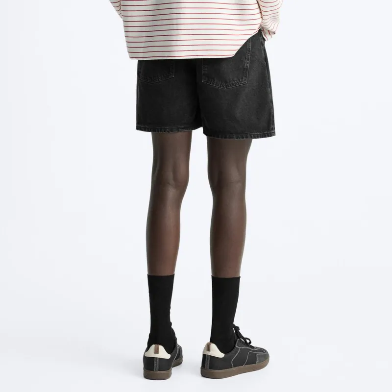 ZARA Denim Shorts Men Black-3