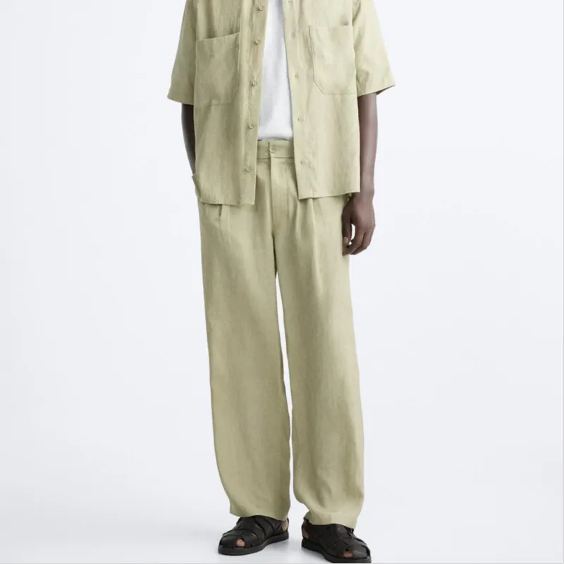 ZARA Casual Pants Men's Light Green-2