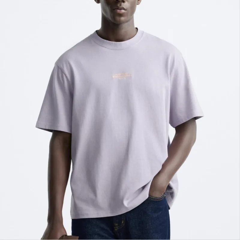 ZARA T-Shirts Men Purple-2