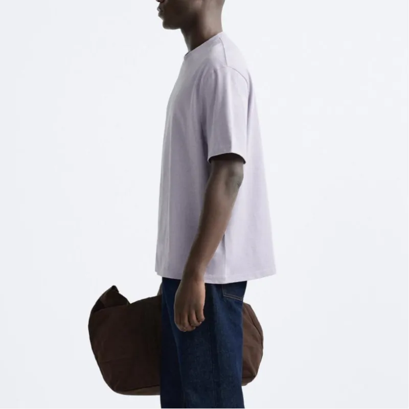 ZARA T-Shirts Men Purple-4