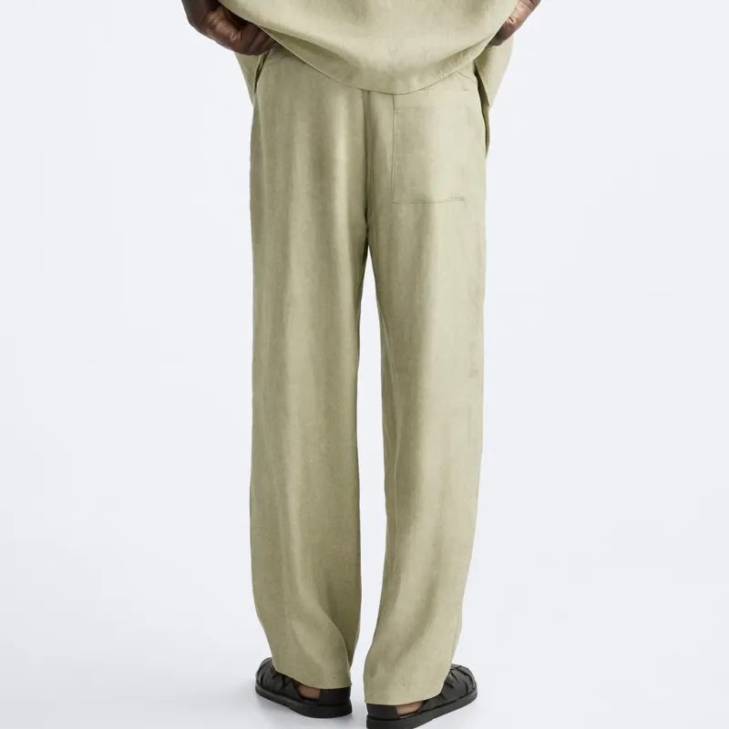 ZARA Casual Pants Men's Light Green-3