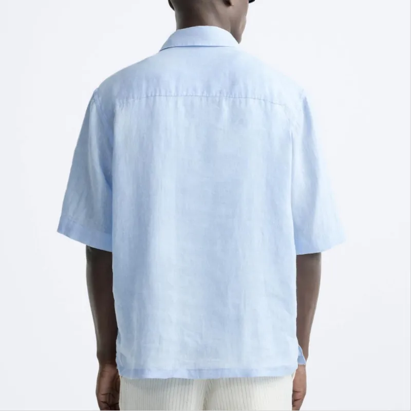ZARA Shirts Men Sky Blue-2