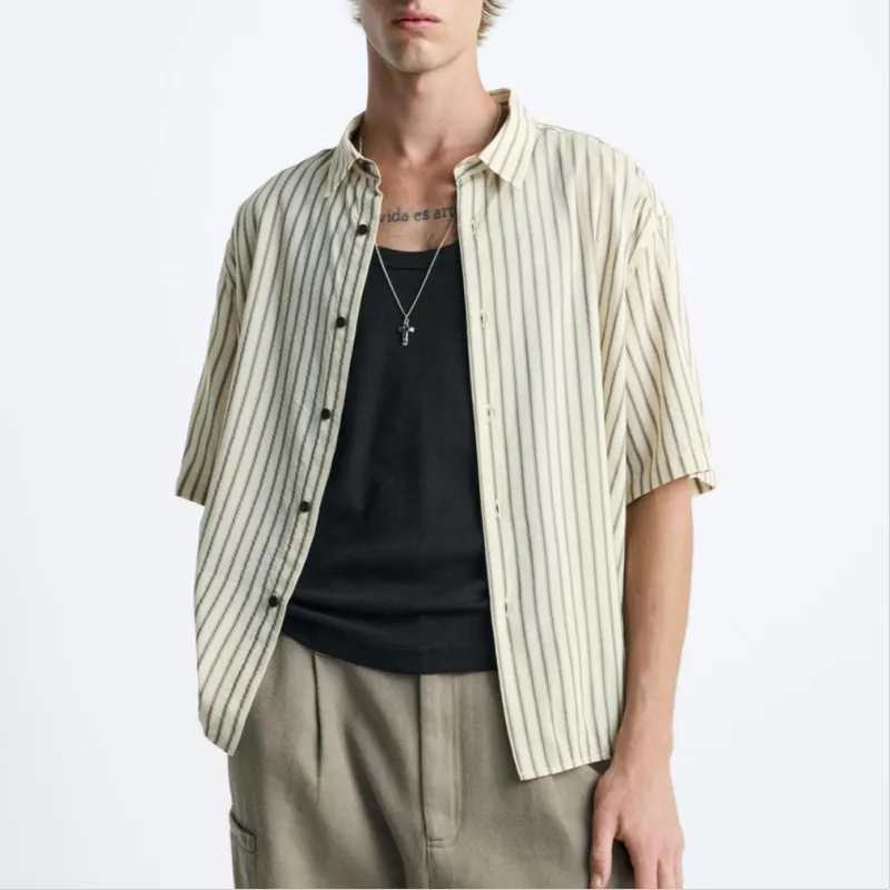 ZARA Shirts Men Nude/Black-4