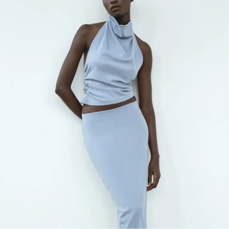 ZARA Camisoles Women's Blue-2