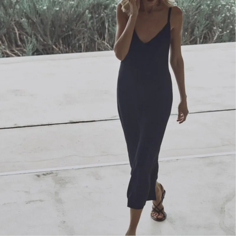 ZARA ZW Series Slip Dresses Women's Deep Sea Blue-2