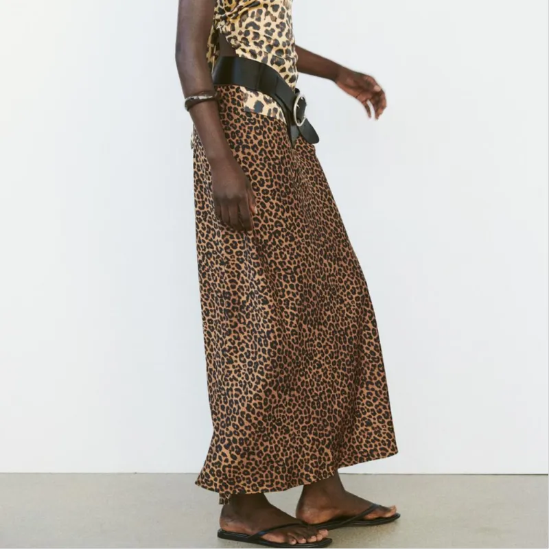 ZARA Trf Casual Long Skirts Women's Brown-3