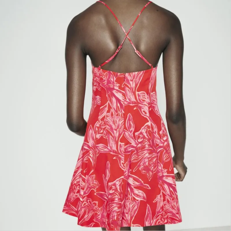 ZARA Slip Dresses Women's Multicolor-3