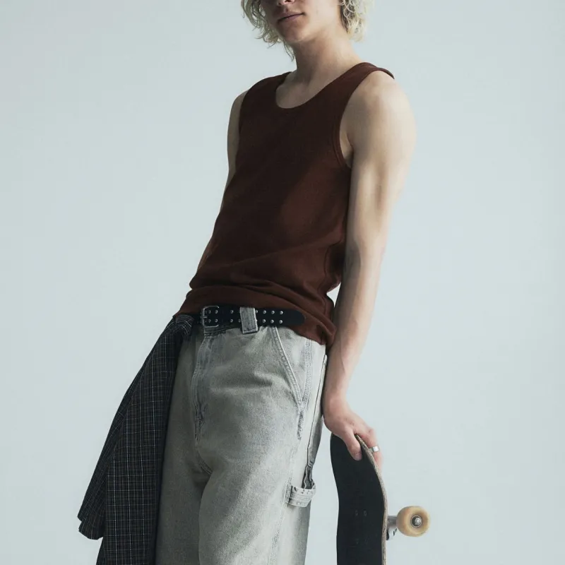 H&M Tank Tops Men Dark Brown-1