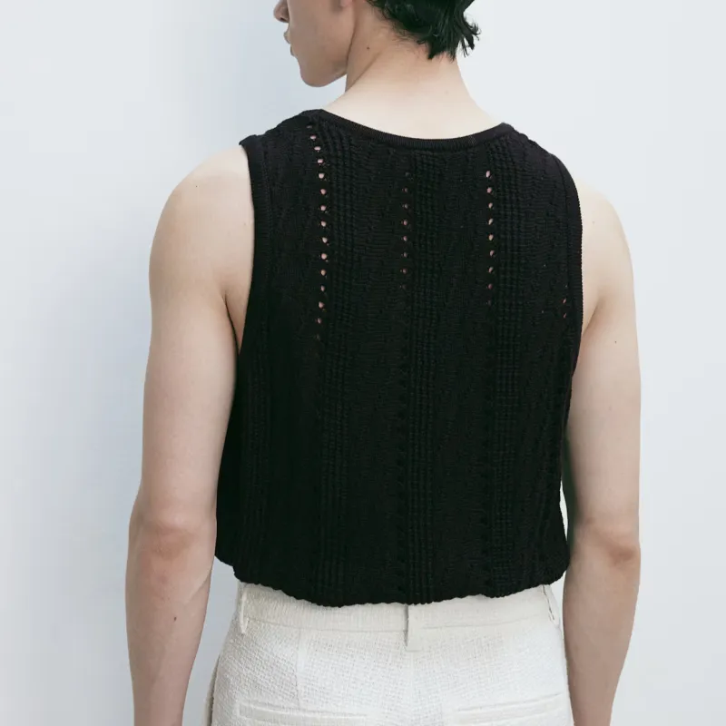 H&M Tank Tops Men Black-2