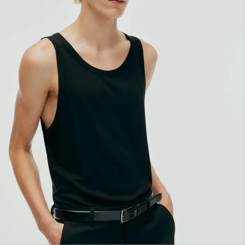 H&M Tank Tops Men Black-2