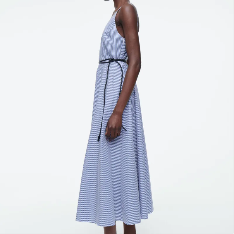 COS Slip Dresses Women's Blue/Stripes-3
