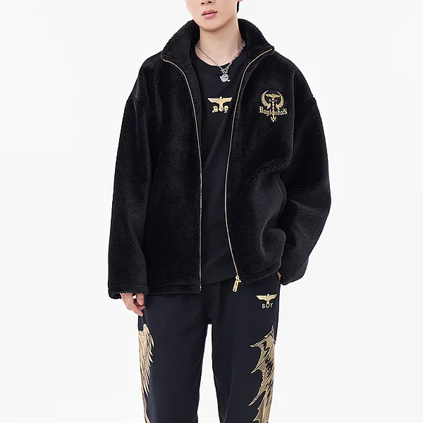 Boy London Velvet feel Coat Unisex Black-2