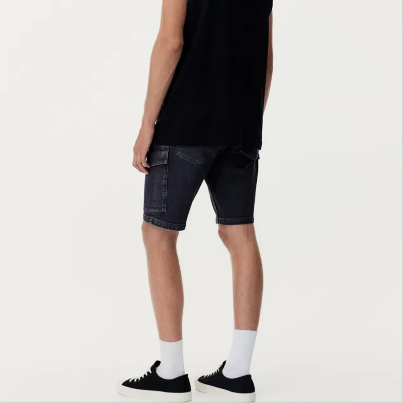 H&M Denim Shorts Men's Denim Black-2