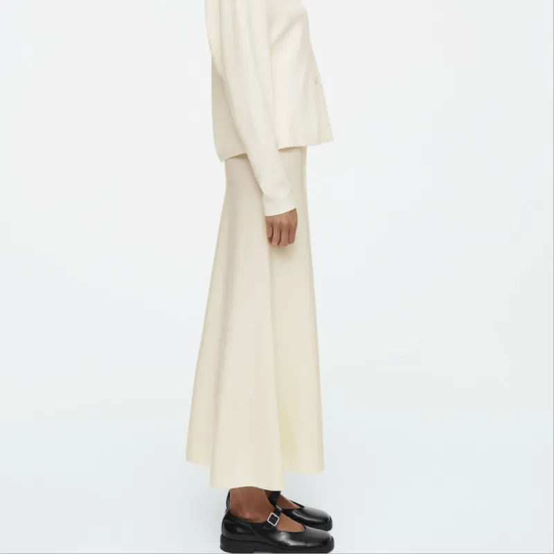 COS Knit Long Skirts Women's Ivory White-2
