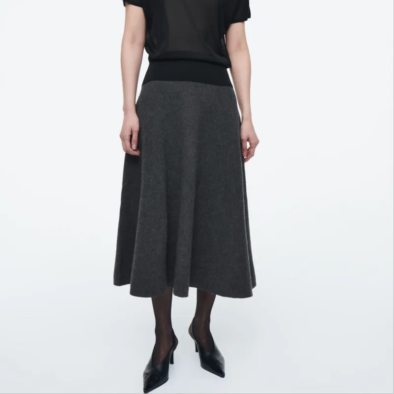 COS Casual Long Skirts Women's Dark Gray-1