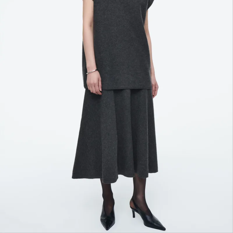 COS Casual Long Skirts Women's Dark Gray-2