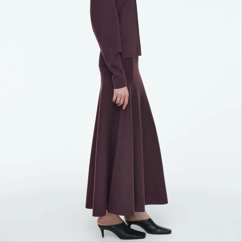 COS Knit Long Skirts Women's Burgundy-3