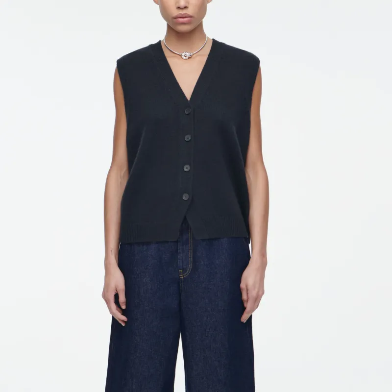 COS Vests Women's Navy Blue-1