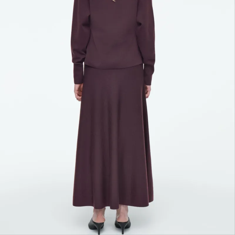 COS Knit Long Skirts Women's Burgundy-2