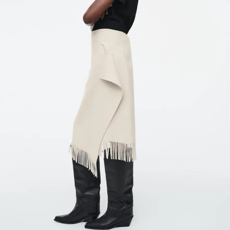 COS Casual Long Skirts Women's White-3