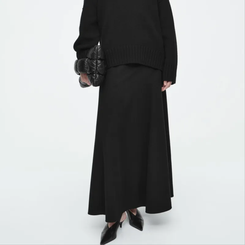 COS Casual Long Skirts Women's Black-1
