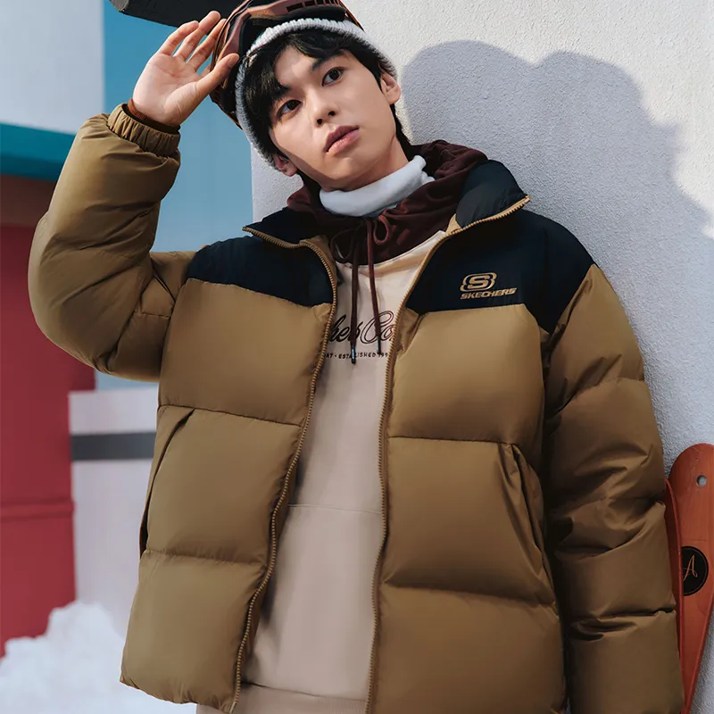 Skechers Down Jacket Unisex Light Brown-6