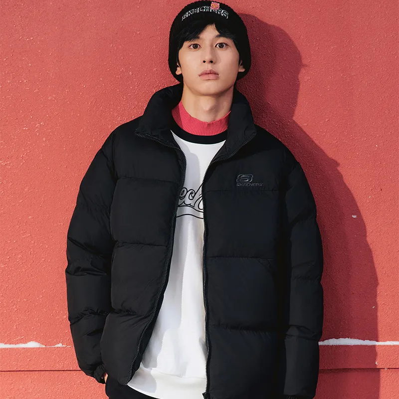 Skechers Down Jacket Unisex Carbon Black-3