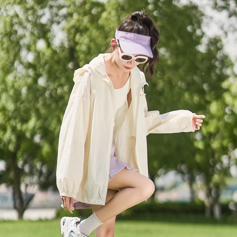 Tonlion Sun Protection Clothing Women's Milk White-1