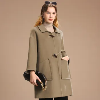 FENHONGMALI Coats Women's Rattan Brown