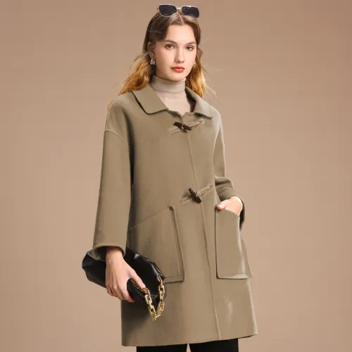 FENHONGMALI Coats Women's Rattan Brown