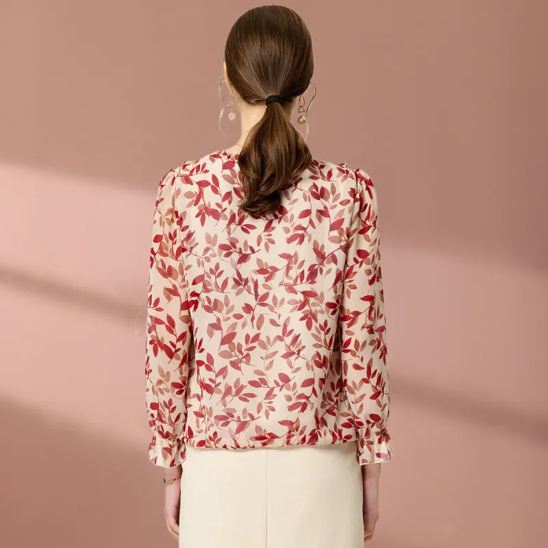 FENHONGMALI Shirt Women's Red Flower-0