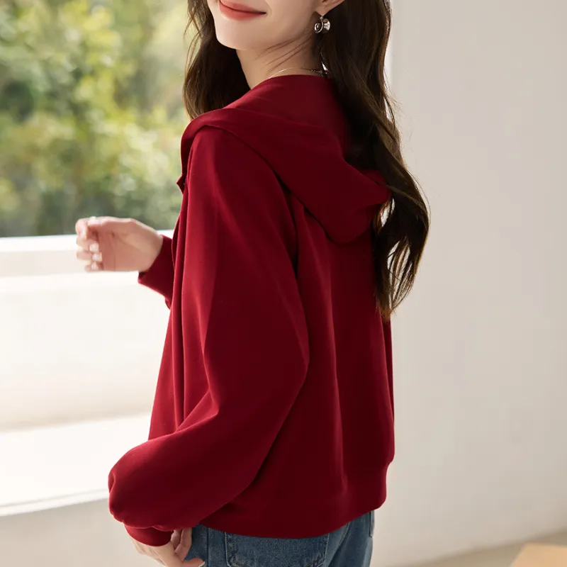 Mo Han Yi Mei Jackets Coats Women's Cherry Red-1