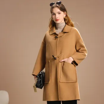 FENHONGMALI Coats Women's Camel