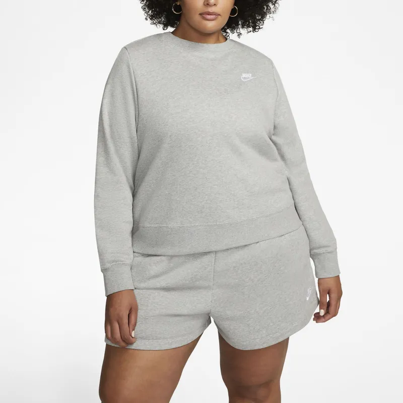 Nike Sportswear Club Fleece Sweatshirt Women's Dark Gray Heather/White-1