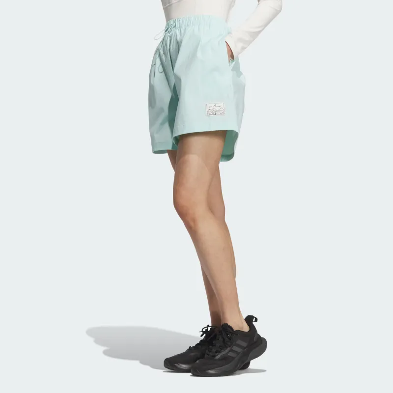 Adidas Casual Shorts Women's Light Cyan-2