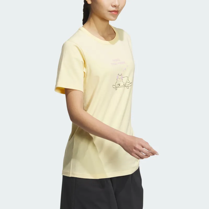 Adidas T Shirt Women's Light Orange Yellow-2