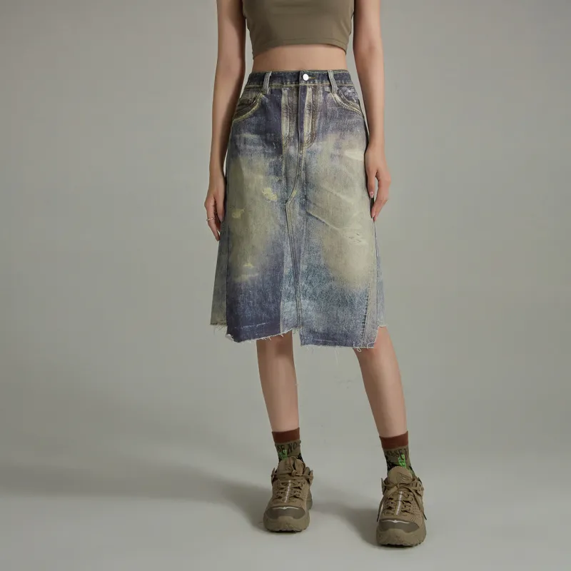 NO ONE ELSE Denim Long Skirts Women's Denim Blue-1