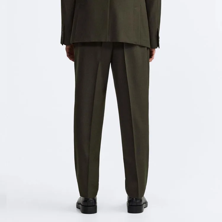 ZARA Suit Trouser Men's Dark Khaki-2